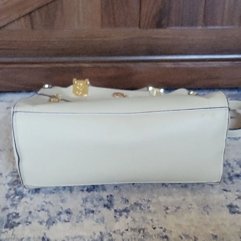 Steve Madden Ivory Satchel with Gold Details Corporate Chic Academia